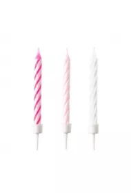 Świeczki urodzinowe różowe 10 szt. MIX