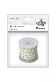 Sznurek papierowy biało-złoty