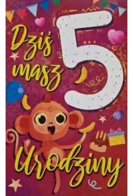 Karnet Urodziny 5 dziewczynka