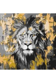 Malowanie po numerach - Złoty lew metal