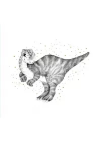 Karnet złocony kwadrat CL3824_BL Dinozaur