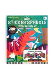 Zestaw do wyklejania Naklejki holograficzne 200+ szt. z plakatem Kraina dinozaurów 4+