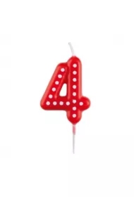 Świeczka cyferka 4 kropki i paski