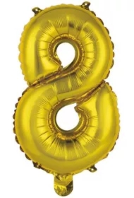 Balon foliowy mini cyfra 8 złota