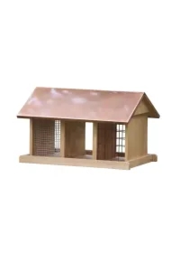 Karmnik dla ptaków, drewniany, wiszący, potrójny 41, 5 x 28, 5 x 25, 5 cm