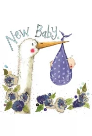 Karnet Narodziny S290 Chłopiec Bocian