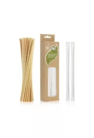 Słomki z pszenicy w papierku 5x200mm 50 szt