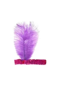 Opaska z piórem Retro magenta