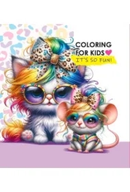 Kolorowanka 140x140 Kotek i myszka