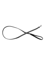 Smycz skórzana dla psa, czarny/czarny, M-L, 20mm/120cm