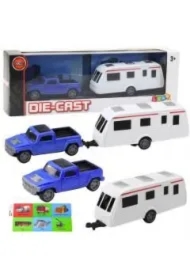 Zestaw samochód metalowy z kamperem