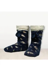 Skarpety Kapcie Granatowe Pióra Rozmiar 41-42