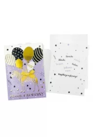 Karnet B6 Urodziny zebra, balony