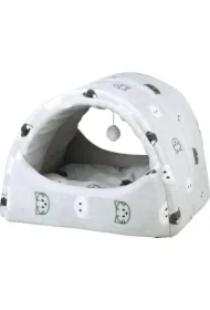 Domek pluszowy dla kota mimi, 42 x 35 x 35 cm, szary