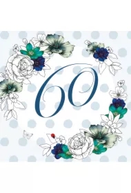 Karnet Swarovski kwadrat CL1460 Urodziny 60 kwiaty