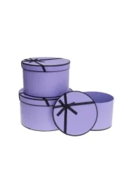 Pudełko Flower Box z kokardą 3 szt purpur