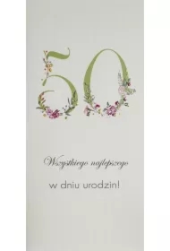 Karnet Urodziny 50 DL U18 - Kwiaty