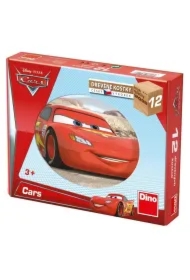  Klocki drewniane obrazkowe Auta Cars 12el