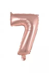 Balon foliowy mini cyfra 7 różowe złoto