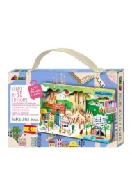 Puzzle drewniane 3D - Stwórz pejzaż miejski Barcelona