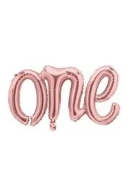 Balon foliowy One 66x37cm różowe złoto