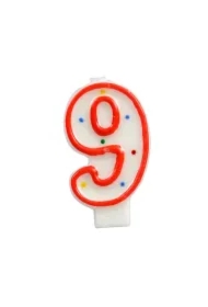 Świeczka cyferka 9 kropki