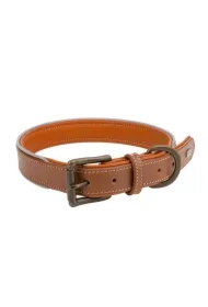 Obroża skórzana, L: 53-63 cm/30 mm, ciemny beż