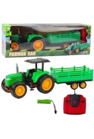 Traktor z przyczepą RC zielony