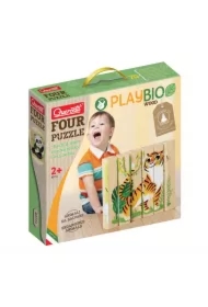  Quercetti. Playbio klocki drewniane. Dzikie zwierzęta