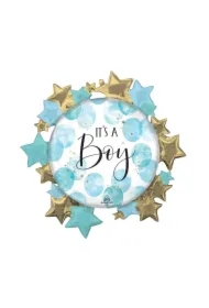 Balon foliowy Baby Boy Blue Watercolor 76x76cm