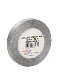 Wstążka brokatowa srebrna