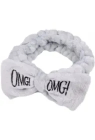 Opaska kosmetyczna z kokardą Szara