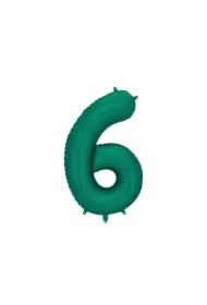 Balon foliowy cyfra 6 86cm butelkowa zieleń