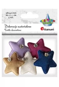 Ozdoba materiałowa Gwiazdki z krysztakiem mix