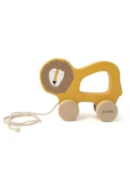 Drewniana zabawka do ciągnięcia Lew