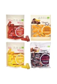 Zestaw Krówki bezmleczne: truskawkowe, bananowe, czekolada z pomarańczą, kawowe