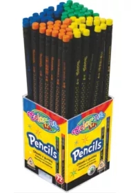 Ołówek trójkątny z gumką Gwiazdki Colorino Kids