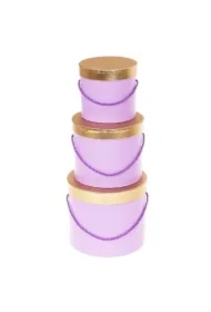 Pudełko Flower Box 3 szt purpurowy