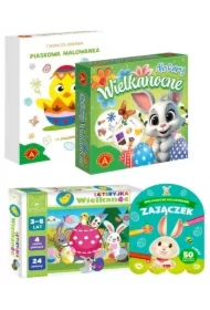 Pakiet: Loteryjka. Wielkanoc, Ale pary. Wielkanoc, Piaskowe Malowanki - Wielkanocny Kurczaczek, Wielkanocne kolorowanki. Zajączek