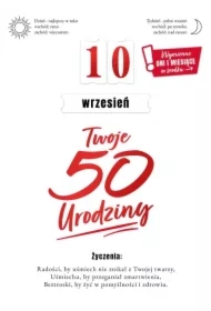 Karnet Urodziny 50 wymienne cyfry