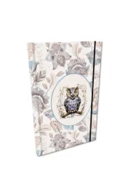 Notes A5 w kratkę z gumką Soft Touch Sowa