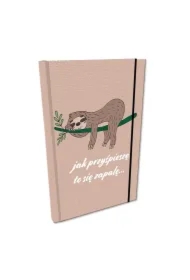 Notes A5 w kratkę z gumką Soft Touch Leniwiec Zapalny