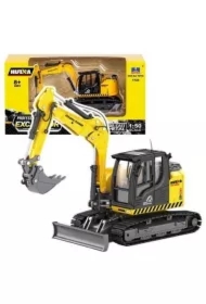 Koparka gąsienicowa ze spychaczem żółta 1:50