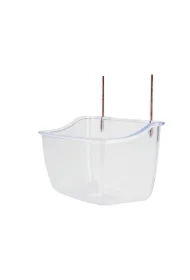 Karmidło do klatki, dla ptaków, przezroczyste, 11 x 7, 5 x 7 cm