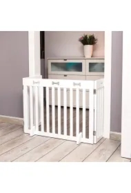 Barierka drewniana, 3-częściowa, 82&ndash;124 x 61 cm, biała