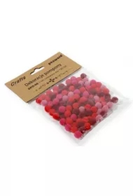 Dekoracje pompony mix czerwony