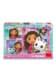 Puzzle 3x55 el. Koci Domek Gabi, Przyjaciele