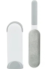 Szczotka do zbierania siersci z podstawka czyszczaca biała/szara, 33 cm
