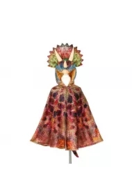 Kostium peleryna z kapturem - maską dinozaur Triceratops 4-7 lat