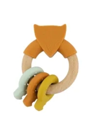 Gryzak drewniany zestaw silikonowych kluczy Lis